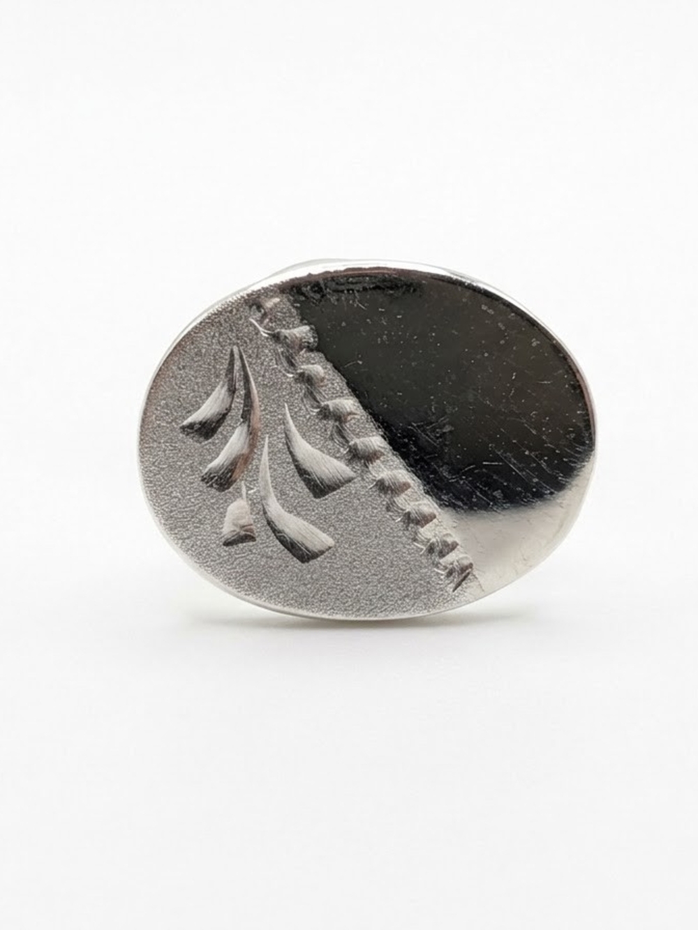 B.A. Ballou Sterling Silver Mid-Century Leaf Tie Tack Pin Modernist Minimalist